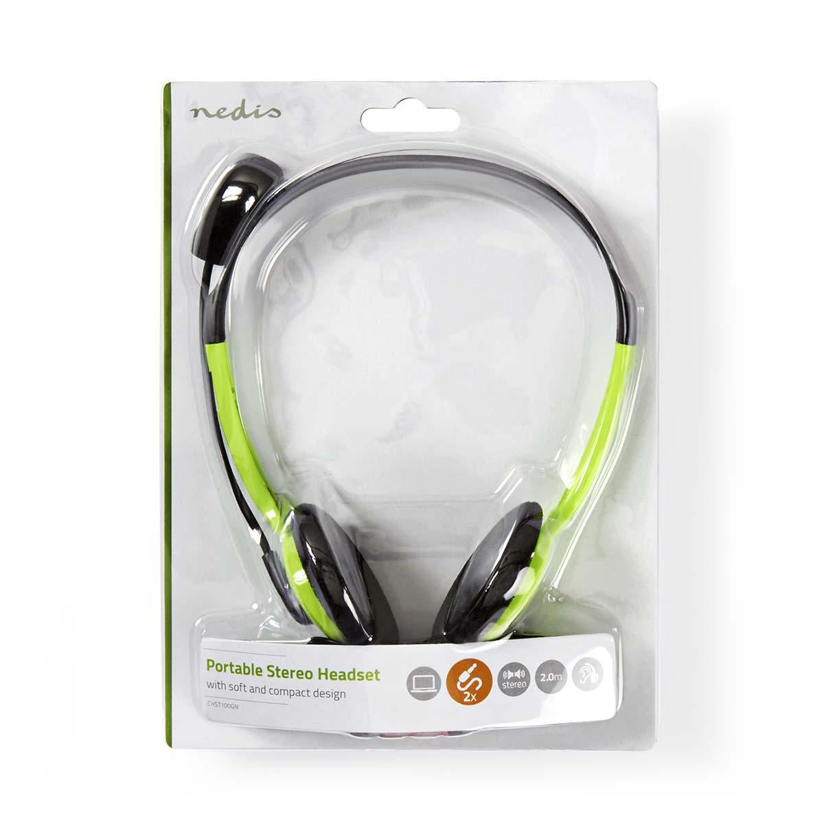 PC headset | On-Ear | Stereo | 2x 3.5mm | Foldable Microphone | Green