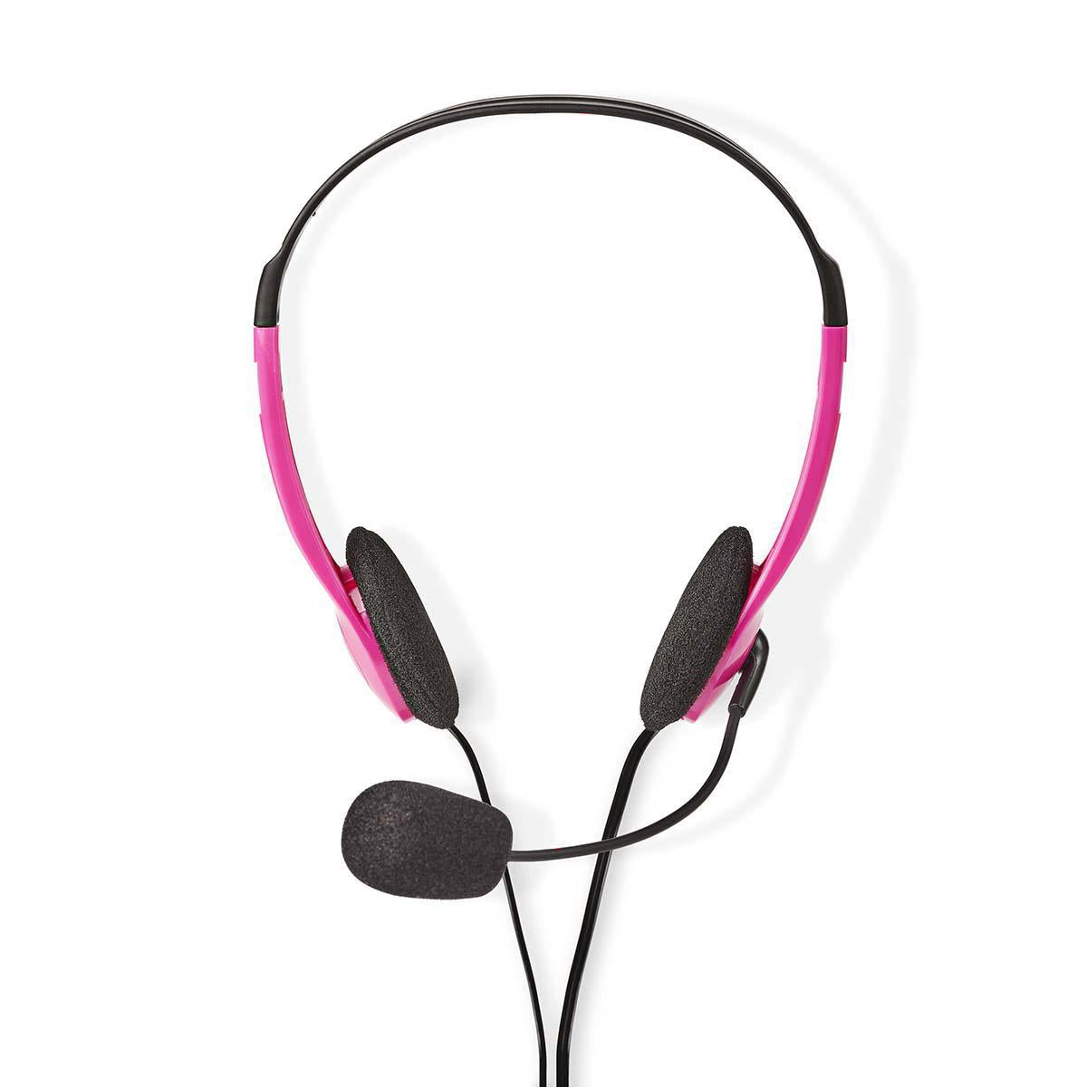 PC headset | On-Ear | Stereo | 2x 3.5mm | Foldable Microphone | Pink