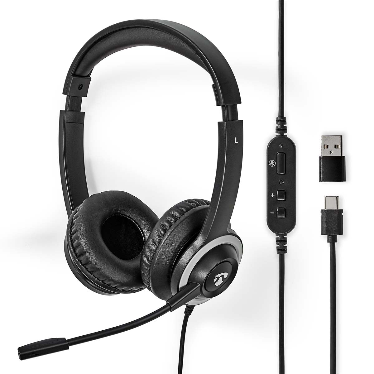 PC headset | On-Ear | Stereo | USB Type-A / USB Type-C™ | Foldable Microphone | Black