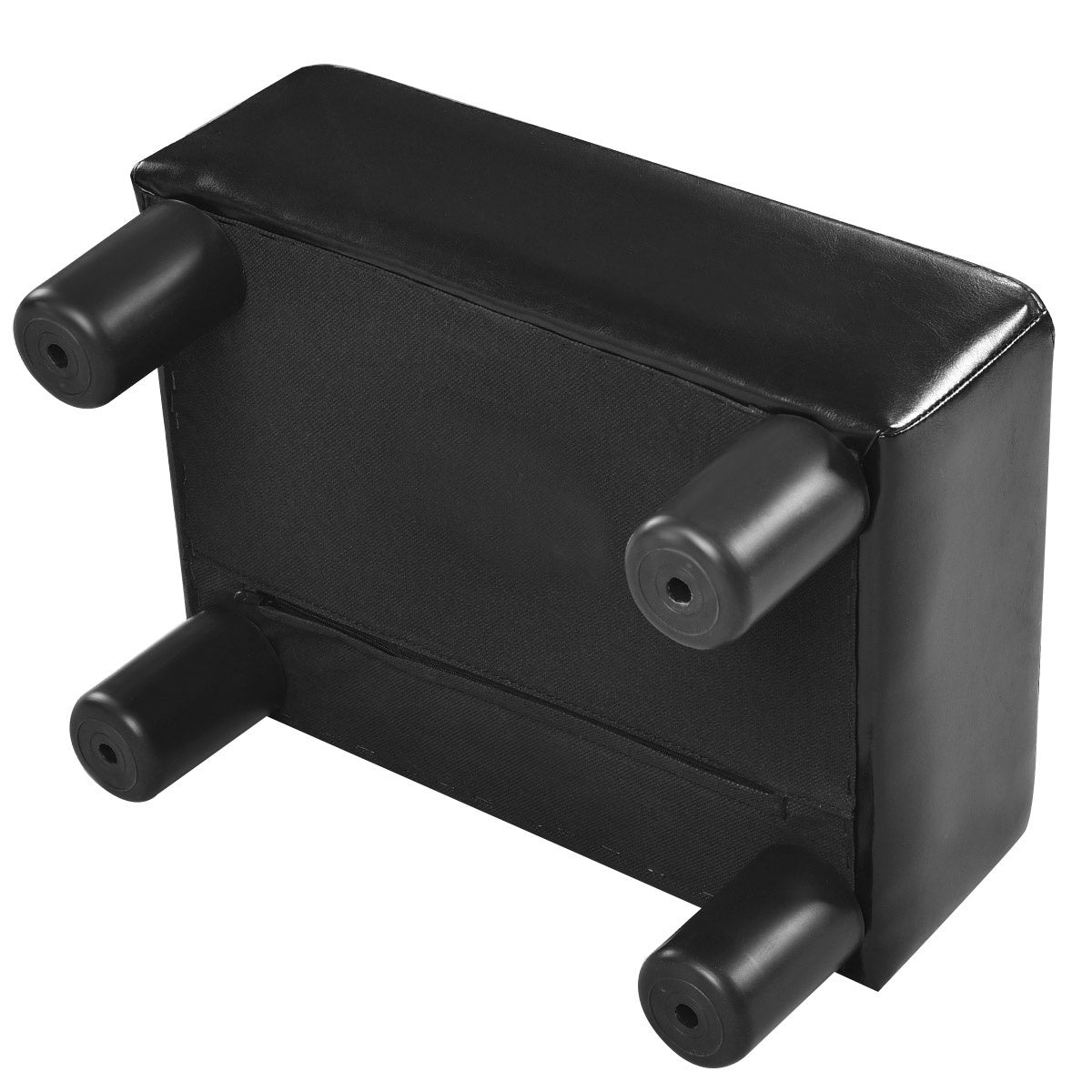 PU Leather Ottoman Footstool, Black, 150 kg Capacity