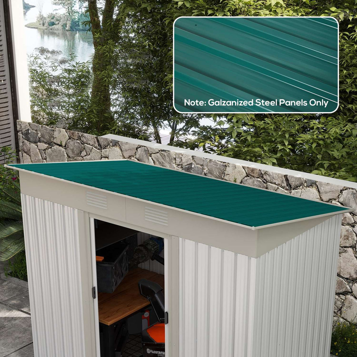 Pack of 12 trapezoidal sheet metal 129 x 45 cm 7 m² galvanized roof sheet 0.25 mm weatherproof profile sheet galvanized steel roof panels roof panels sheet steel corrugated sheet metal panels for roof tool shed carport green |