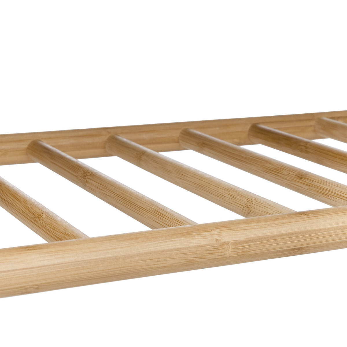 Padded shoe bench in bamboo