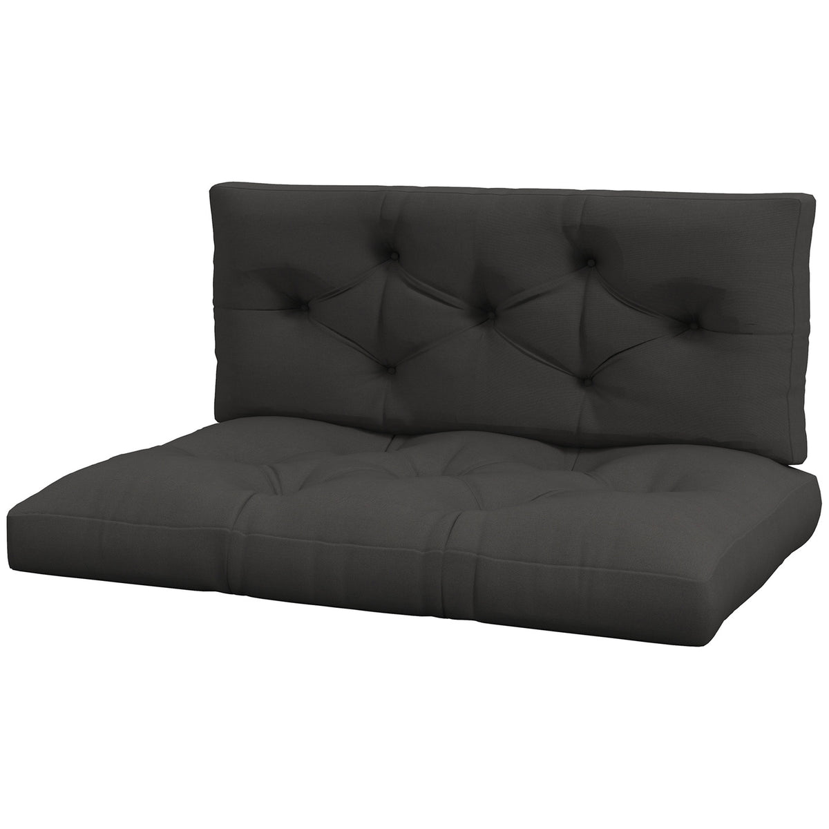 Pallet Cushion Set Of 2 Bench Cushions With Uv Protection Seat Cushion Upholstered Garden Bench Cushion For Pallet Sofa, Balcony, Polyester, Dark Gray