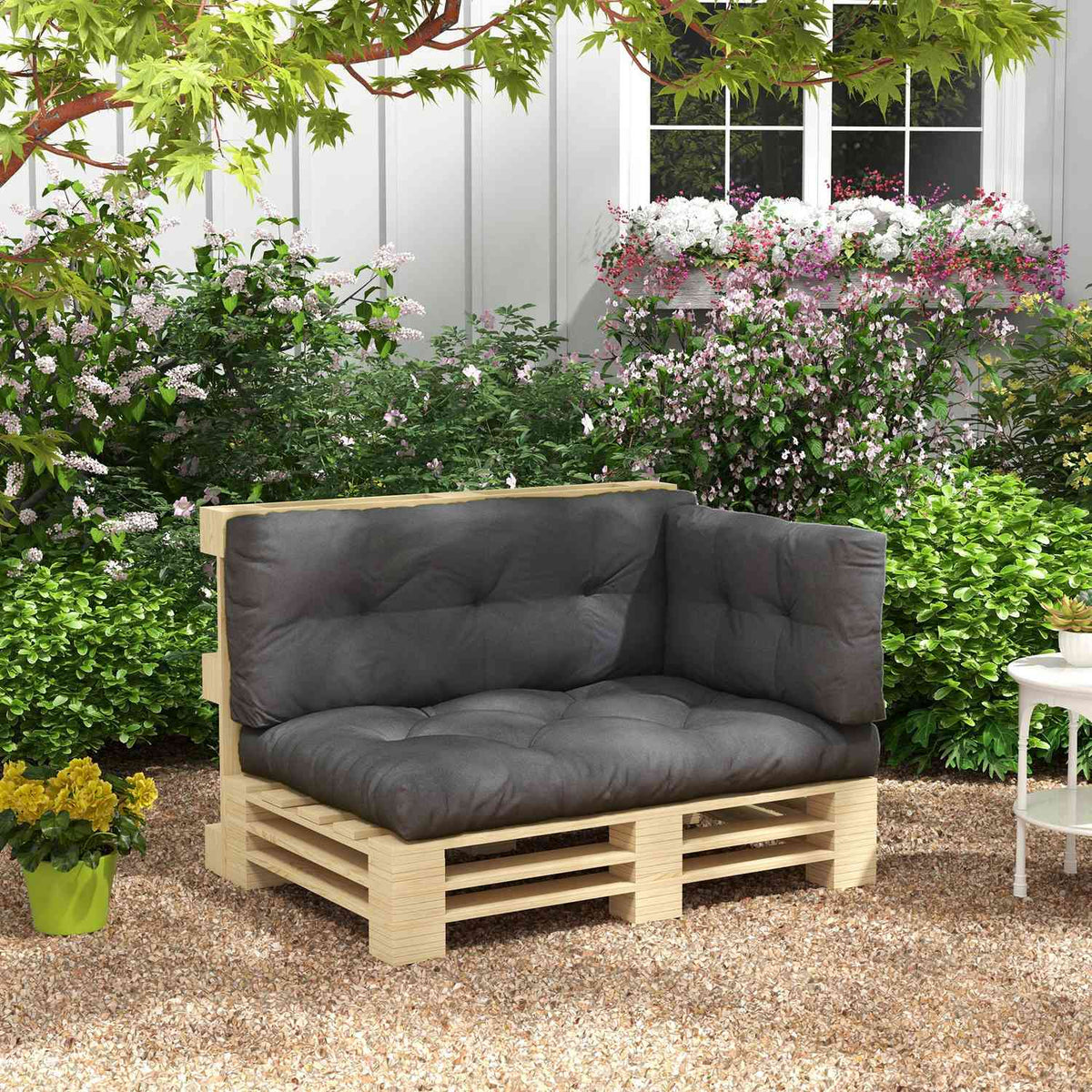 Pallet Cushion Set Of 3 Bench Cushion Seat Cushions With Uv Protection Garden Bench Cushion Cushion For Garden Balcony Dark Gray