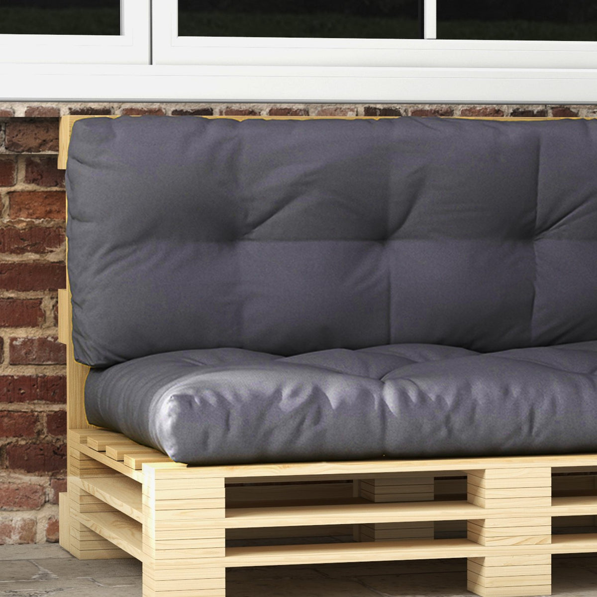 Pallet Cushion Set Of 3 Bench Cushion Seat Cushions With Uv Protection Garden Bench Cushion Cushion For Garden Balcony Dark Gray