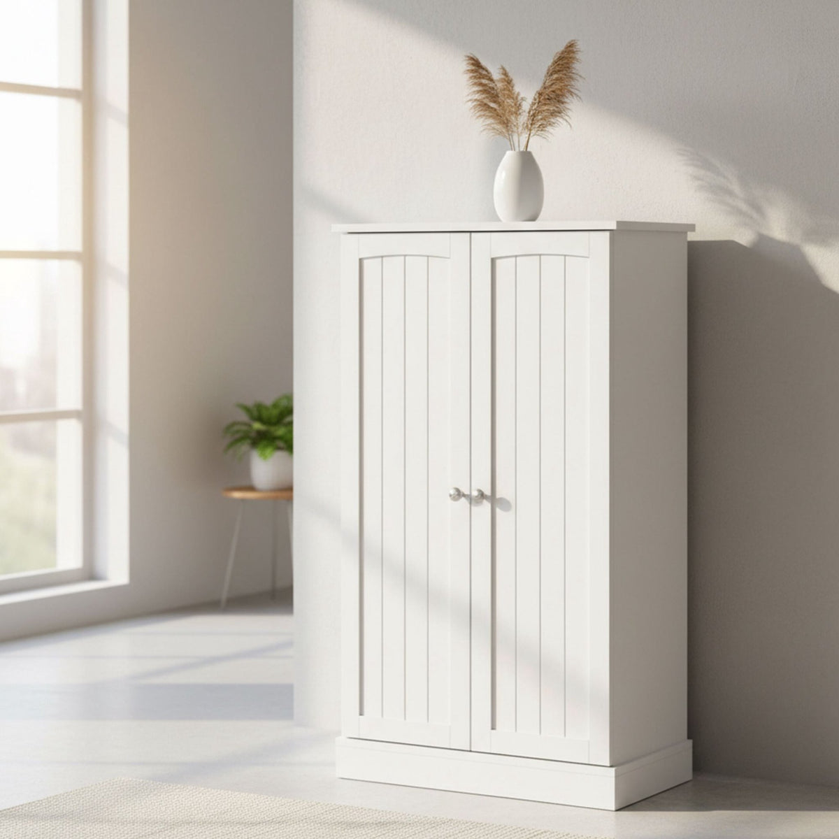 Pantry Cupboard with Adjustable Shelves and Door Rack