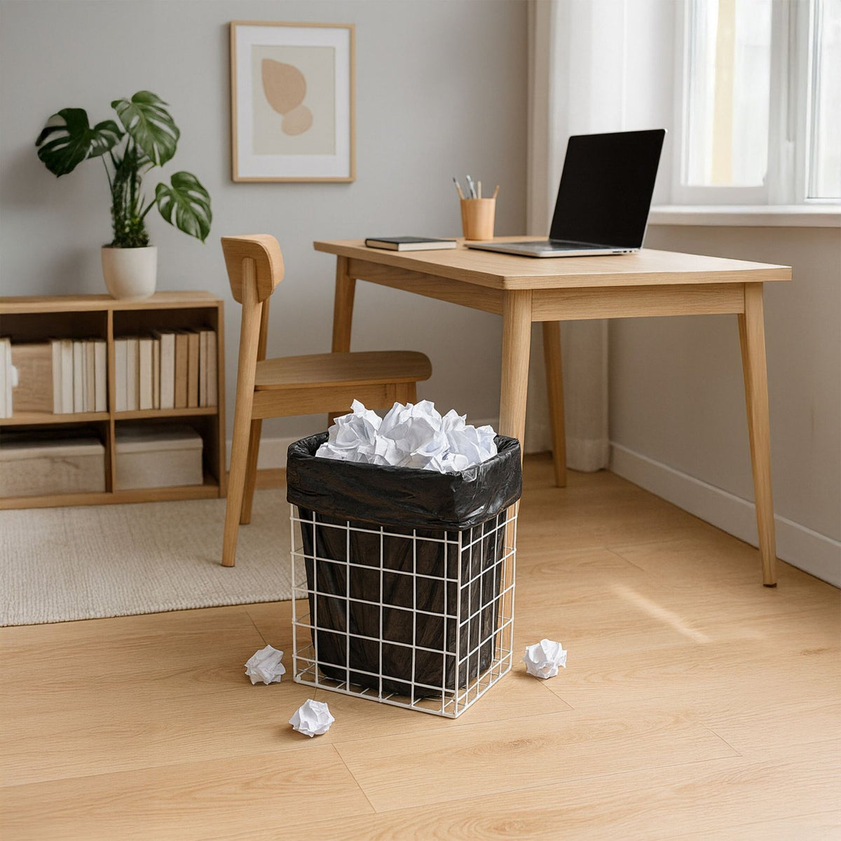 Paper Waste Bin, Wire, 25L, Office/Home Use
