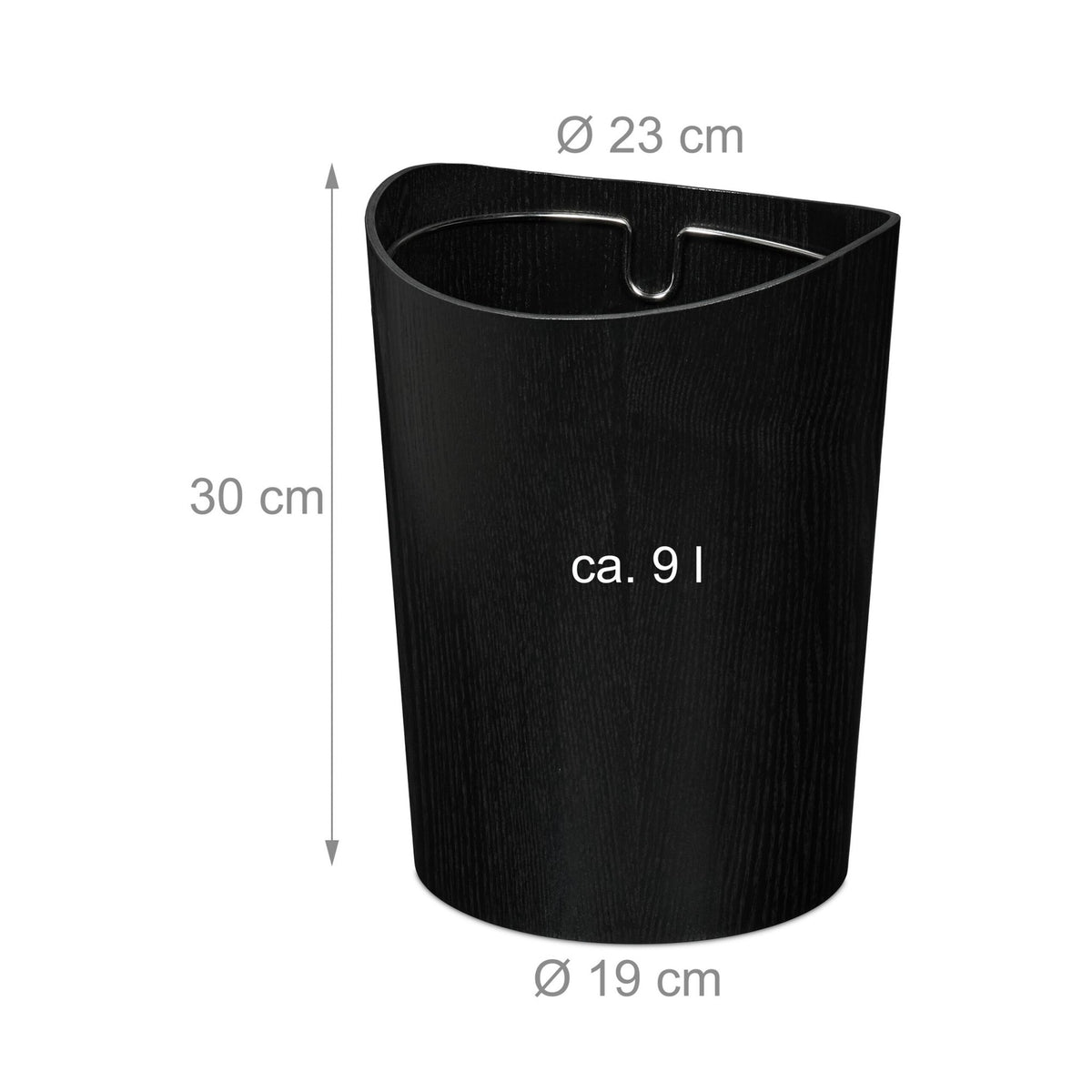 Paper basket in wood look 9 l