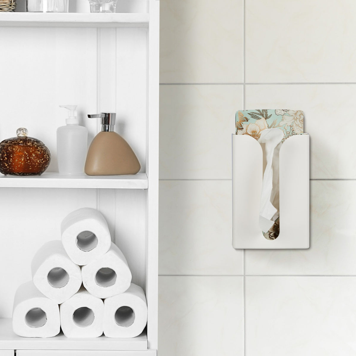 Paper dispenser for the wall in a set of 2
