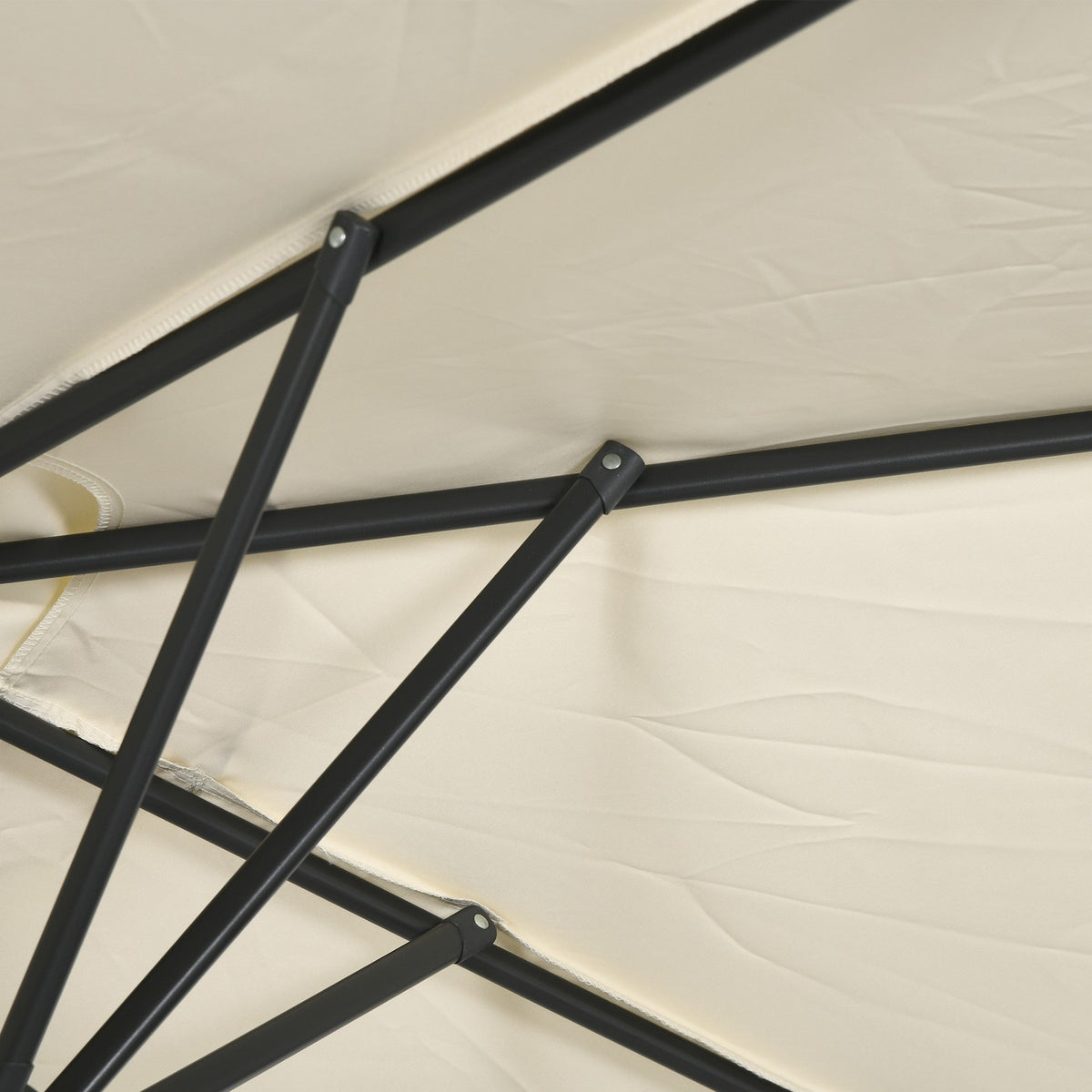 Parasol, 150 x 295cm Garden Umbrella, Double Parasol with Adjustable Tilt Angle, Market Umbrella for Patio, Polyester, Cream |