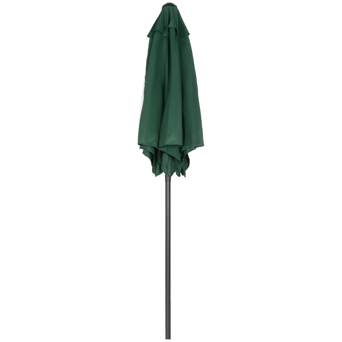 Parasol Ø196 cm, parasol with folding function, hexagonal balcony umbrella, beach umbrella, windproof, stable market umbrella, crank umbrella, sun protection for beach, balcony, garden, green
