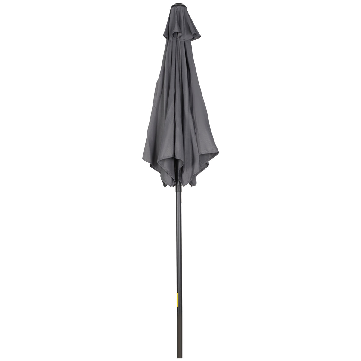 Parasol Ø196 cm, rotating parasol with folding function, hexagonal balcony umbrella, beach umbrella, windproof, stable market umbrella, crank umbrella, sun protection for beach, balcony, garden, dark gray