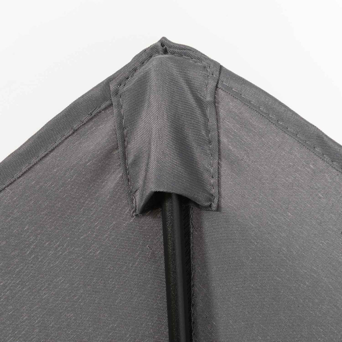 Parasol Ø196 cm, rotating parasol with folding function, hexagonal balcony umbrella, beach umbrella, windproof, stable market umbrella, crank umbrella, sun protection for beach, balcony, garden, dark gray