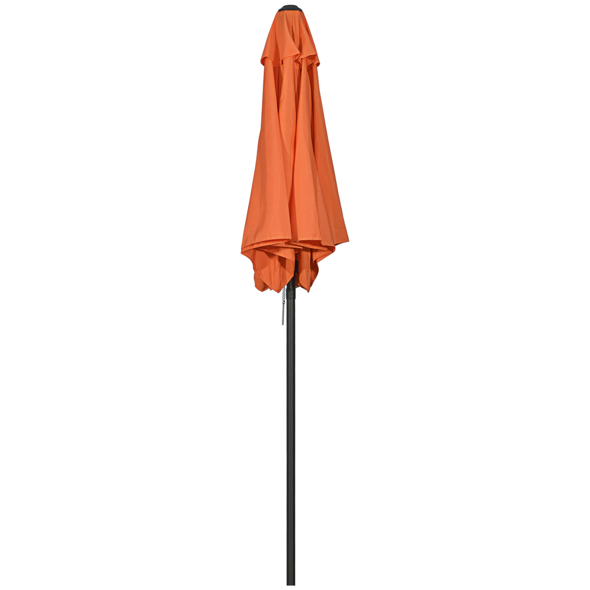 Parasol Ø196 cm, rotating parasol with folding function, hexagonal balcony umbrella, beach umbrella, windproof, stable market umbrella, crank umbrella, sun protection for beach, balcony, garden, orange