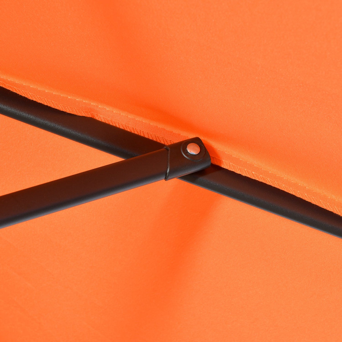 Parasol Ø196 cm, rotating parasol with folding function, hexagonal balcony umbrella, beach umbrella, windproof, stable market umbrella, crank umbrella, sun protection for beach, balcony, garden, orange