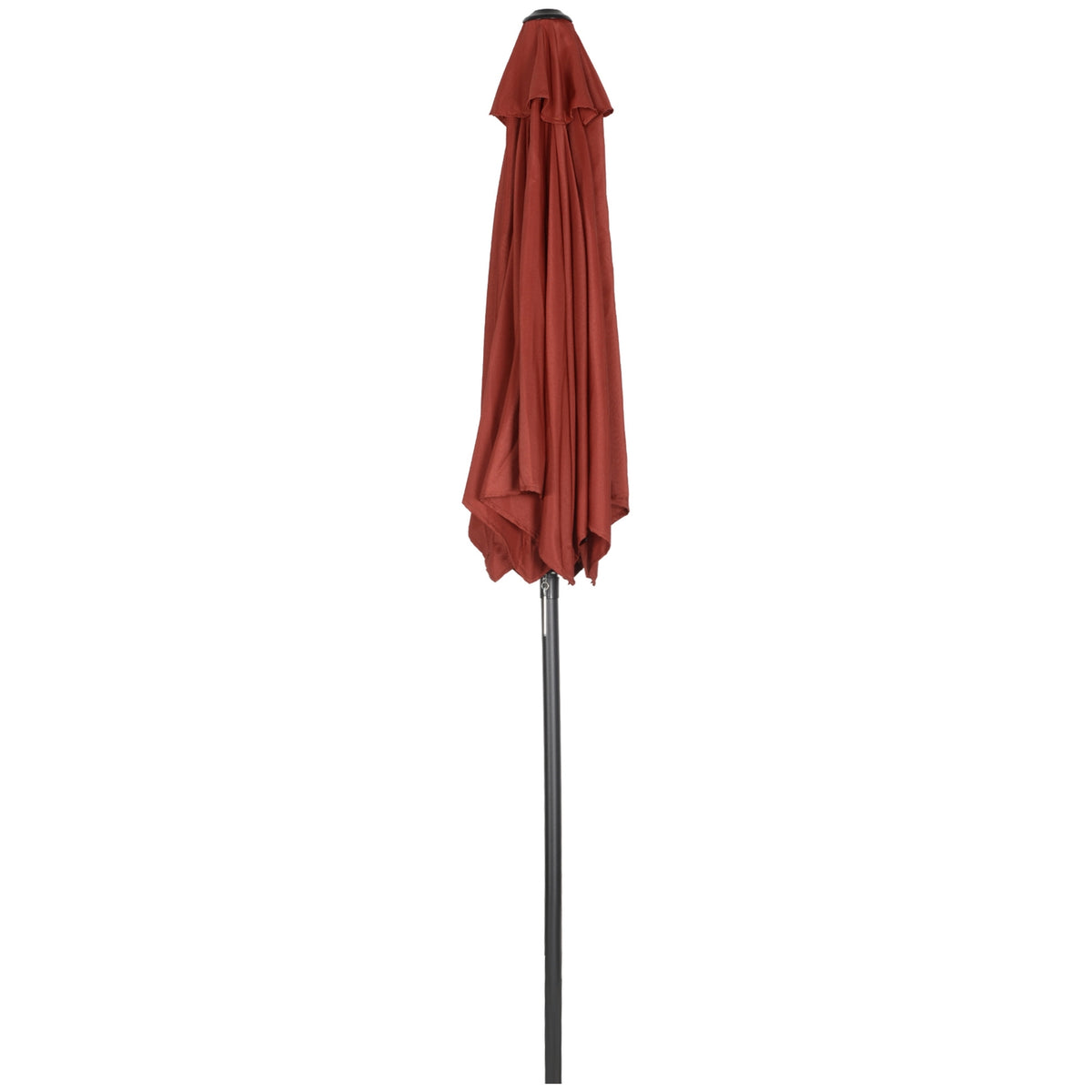 Parasol Ø196 cm, rotating parasol with folding function, hexagonal balcony umbrella, beach umbrella, windproof, stable market umbrella, crank umbrella, sun protection for beach, balcony, garden, wine red