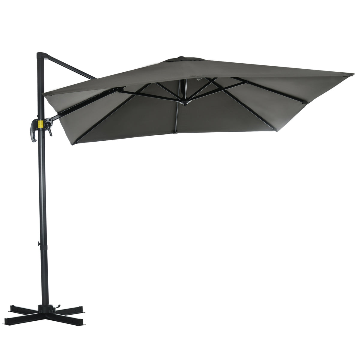 Parasol 245X245Cm Garden Parasol Cantilever Umbrella With Crank, Rotatable, Adjustable, Roma Umbrella, Grey