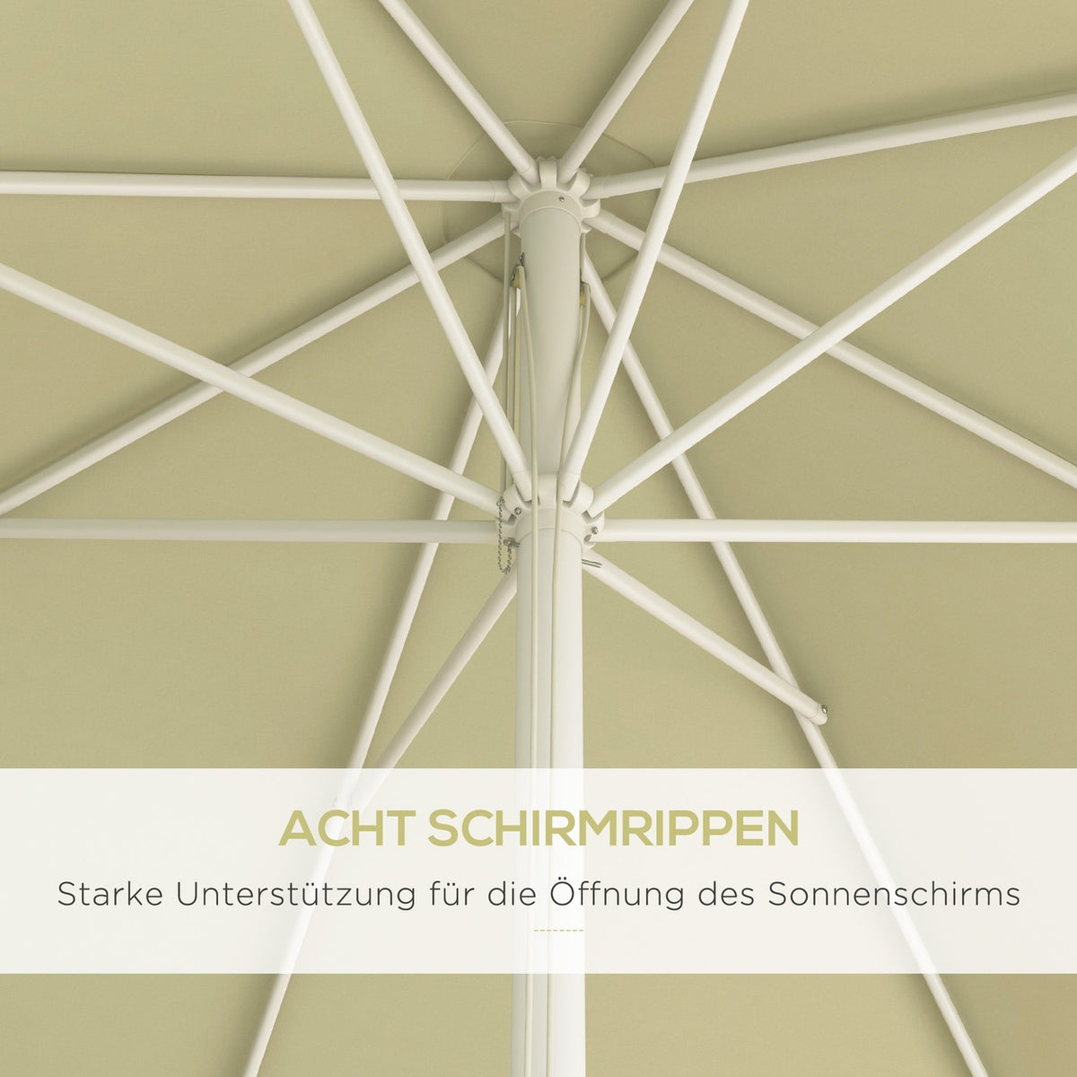 Parasol 2.5X2.5M Height-Adjustable Balcony Umbrella, Patio Umbrella, Beach Umbrella With Aluminum Frame, Beige