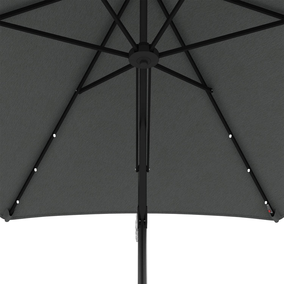 Parasol, Ø290 Cm Cantilever Umbrella With Uv Protection, Led Balcony Umbrella With Cross Base, Patio Umbrella With Protective Cover, Steel, Dark Gray
