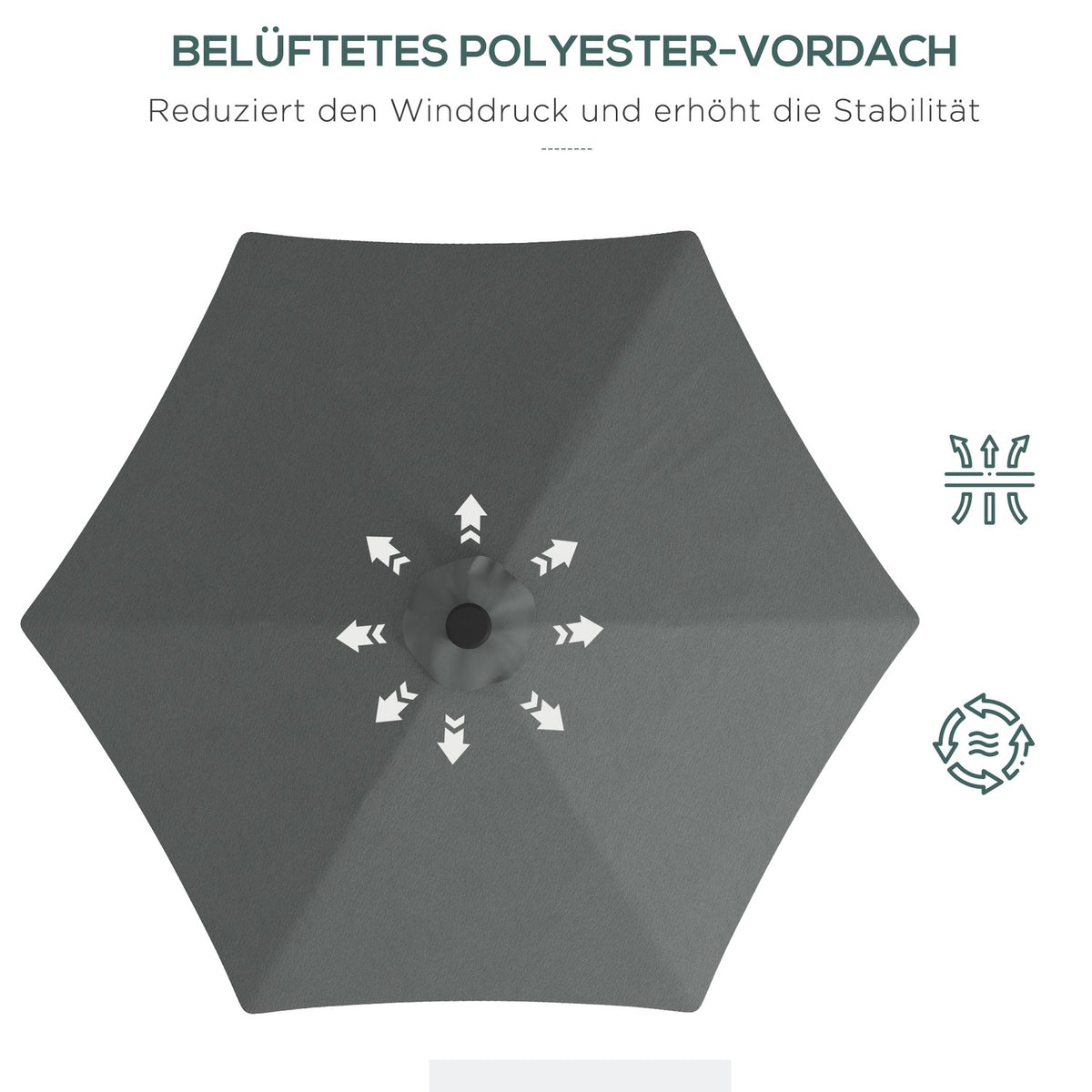 Parasol, Ø290 Cm Cantilever Umbrella With Uv Protection, Led Balcony Umbrella With Cross Base, Patio Umbrella With Protective Cover, Steel, Dark Gray