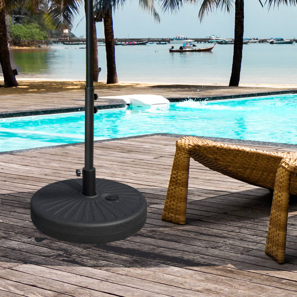 Parasol Base 22 Kg, For Ø38/48 Mm Parasol, Cement, Black, Ø51 X 12H Cm
