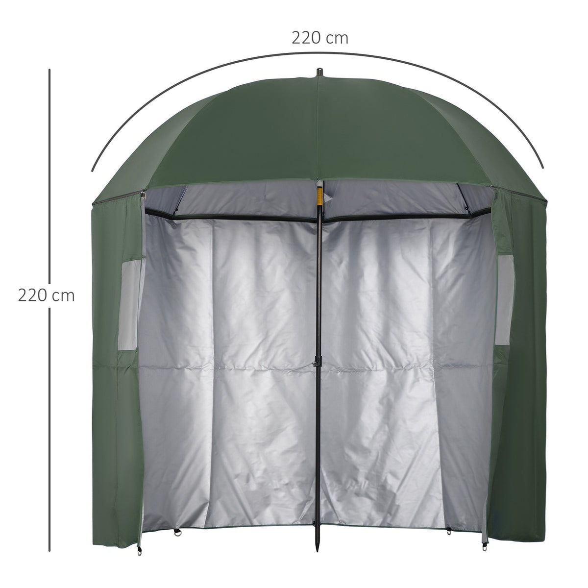 Parasol Beach 2.2 M Fishing Umbrella With Side Wall Beach Umbrella Umbrella Tent Sun Protection Polyester Green