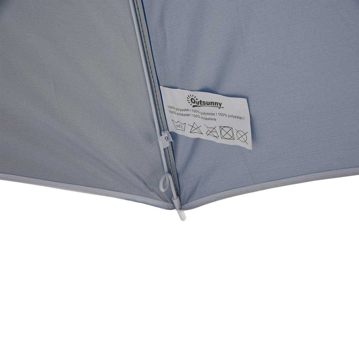Parasol Beach Umbrella With Side Wall, Polyester, Blue, 2.2Xh2.2M