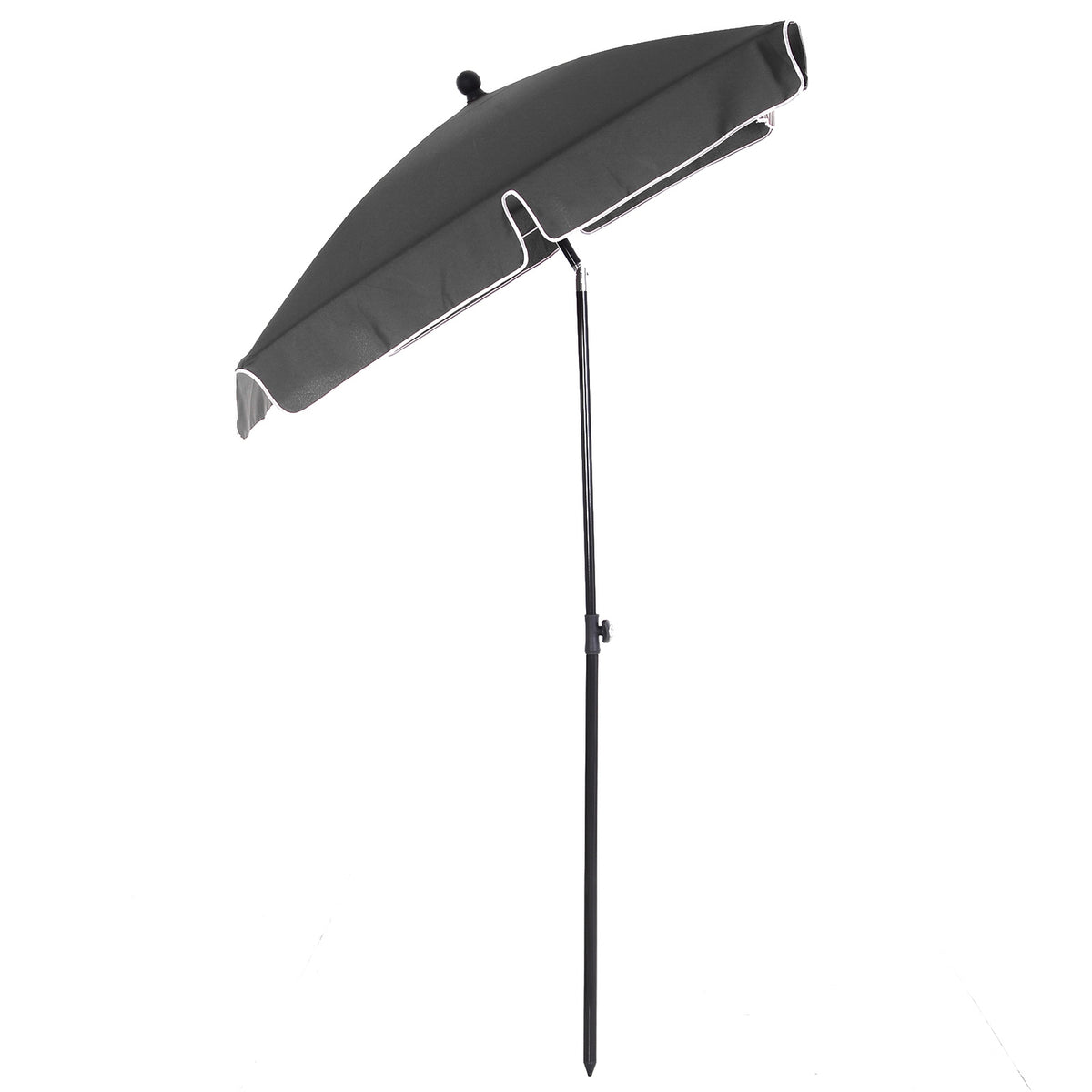 Parasol Beach Umbrella With Uv Protection, Foldable For Garden & Balcony, Gray & Black