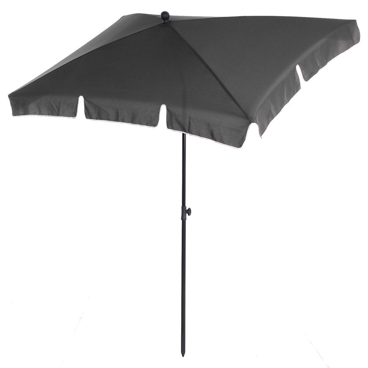 Parasol Beach Umbrella With Uv Protection, Foldable For Garden & Balcony, Gray & Black