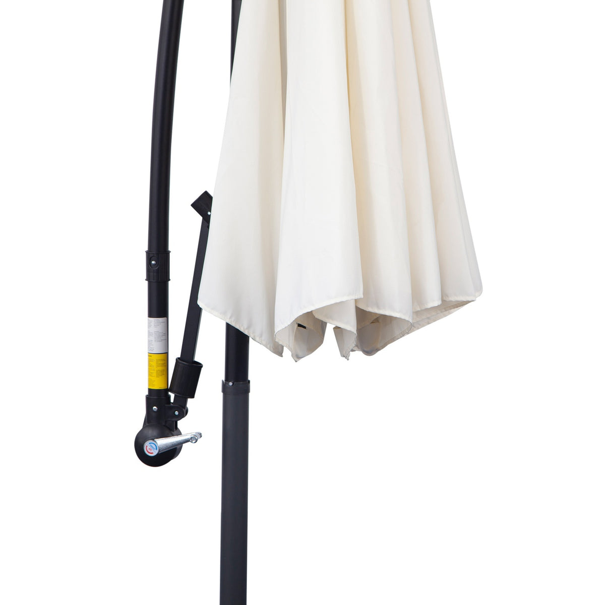 Parasol Cantilever Parasol With Crank, Steel Frame & Polyester Fabric, Cream, Ø3X2.5M