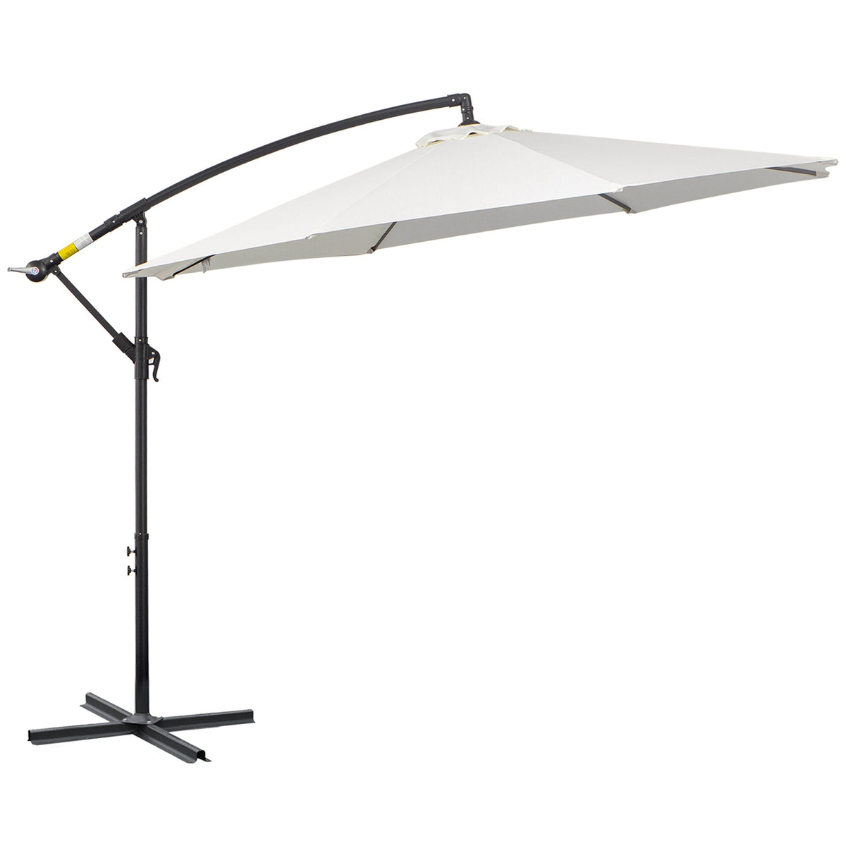 Parasol Cantilever Parasol With Crank, Steel Frame & Polyester Fabric, Cream, Ø3X2.5M