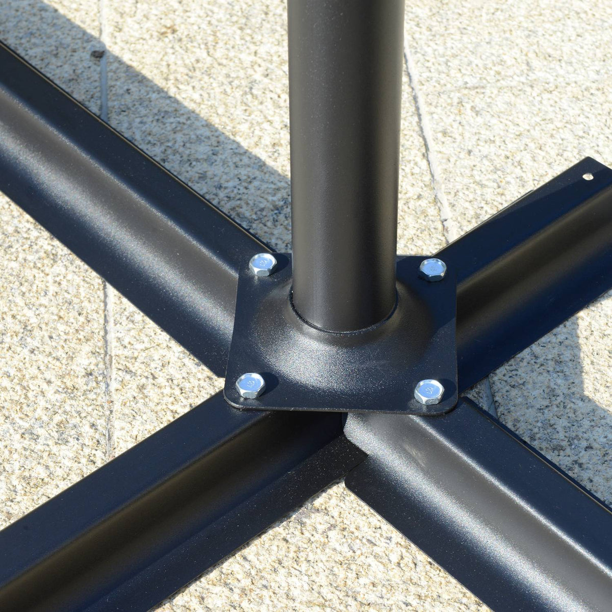 Parasol Cantilever Umbrella With Hand Crank Ruffles Ø2.65 X 2.65H M Garden Umbrella Sun Protection Garden Balcony Dark Gray