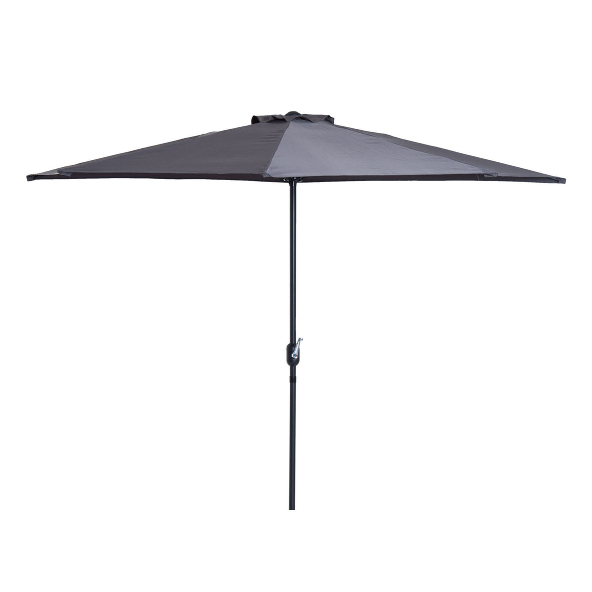 Parasol Crank Umbrella Garden Umbrella Market Umbrella Metal Half Round Gray + Black