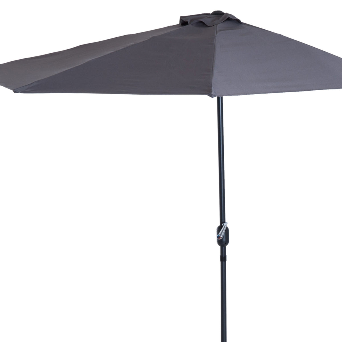Parasol Crank Umbrella Garden Umbrella Market Umbrella Metal Half Round Gray + Black