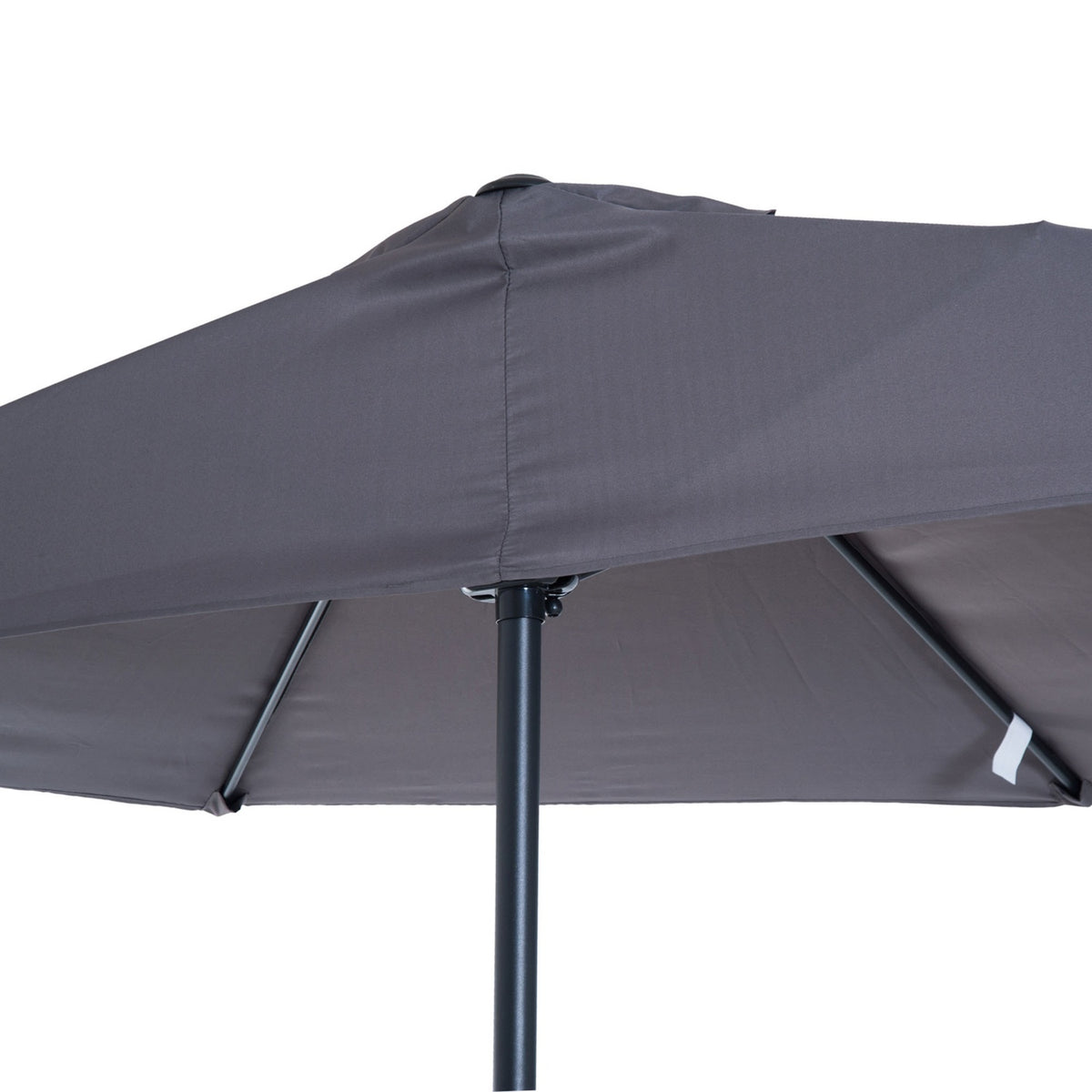 Parasol Crank Umbrella Garden Umbrella Market Umbrella Metal Half Round Gray + Black