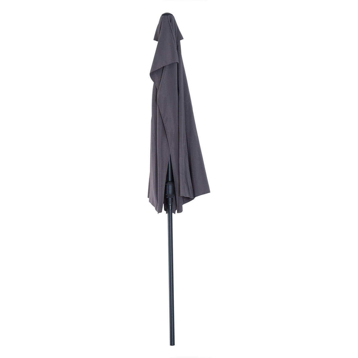 Parasol Crank Umbrella Garden Umbrella Market Umbrella Metal Half Round Gray + Black