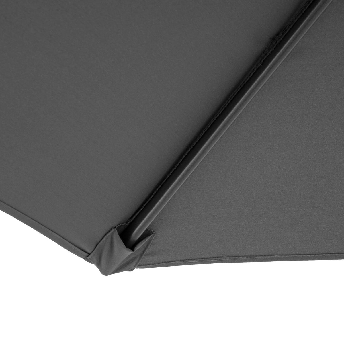 Parasol Crank Umbrella With Steel Frame & Polyester Fabric, Gray, Ø2.95X2.45M