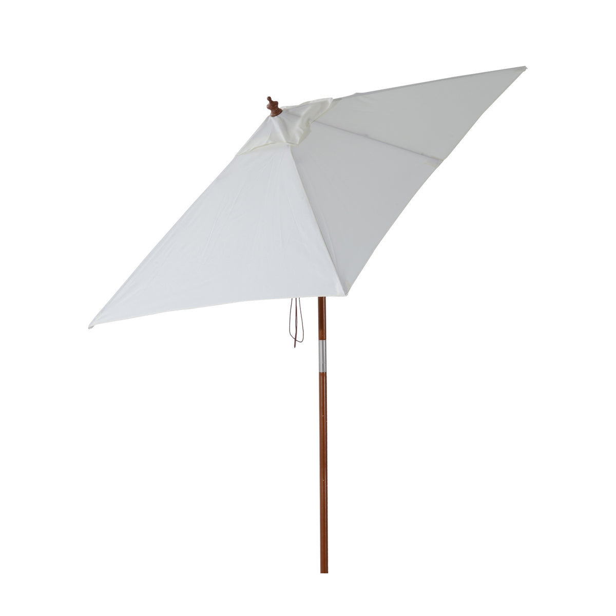 Parasol Foldable Garden Umbrella Made Of Fir Wood, Adjustable To 3 Levels, Cream White, 200X150X230Cm