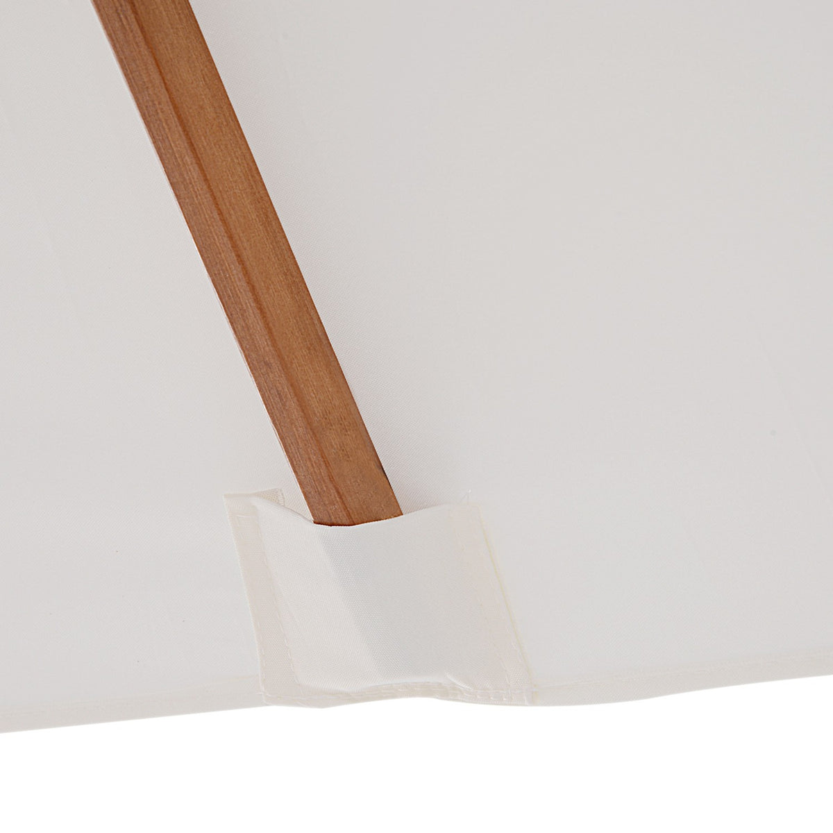 Parasol Foldable Garden Umbrella Made Of Fir Wood, Adjustable To 3 Levels, Cream White, 200X150X230Cm