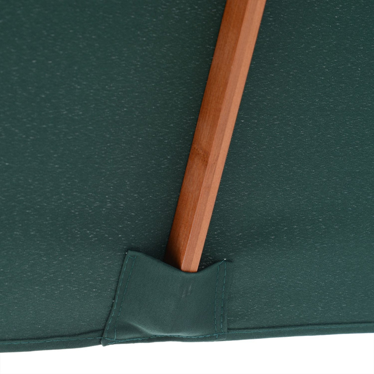 Parasol Foldable Garden Umbrella Made Of Fir Wood, Adjustable To 3 Levels, Green, 200X150X230Cm