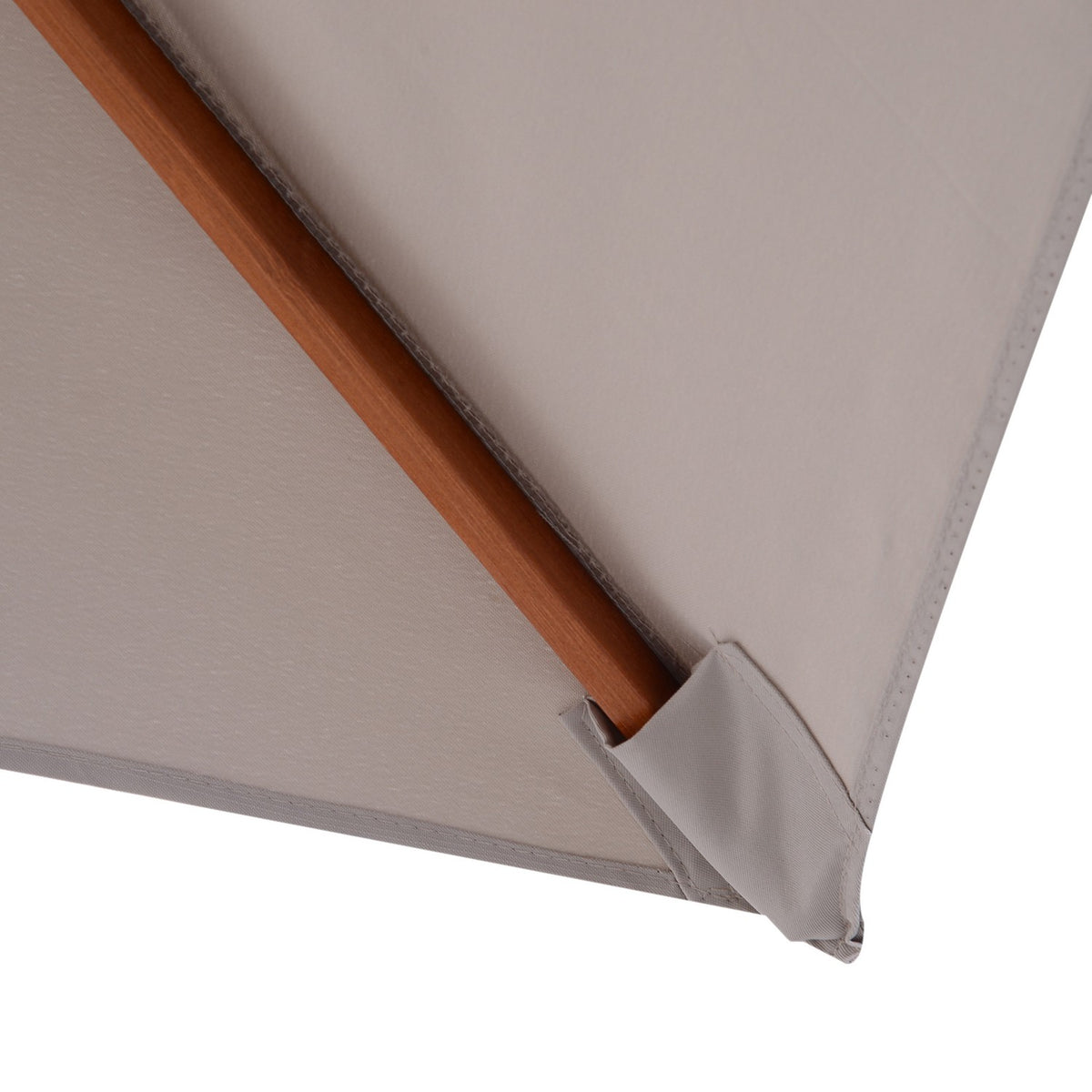 Parasol Foldable Garden Umbrella Made Of Fir Wood, Adjustable To 3 Levels, Grey, 200X150X230Cm