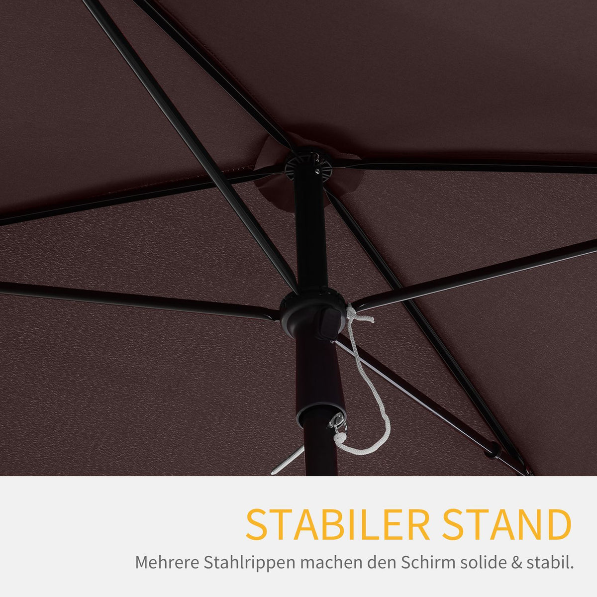 Parasol Garden Umbrella Foldable With Uv Protection, Ideal For The Beach And Balcony, Coffee Brown And Black