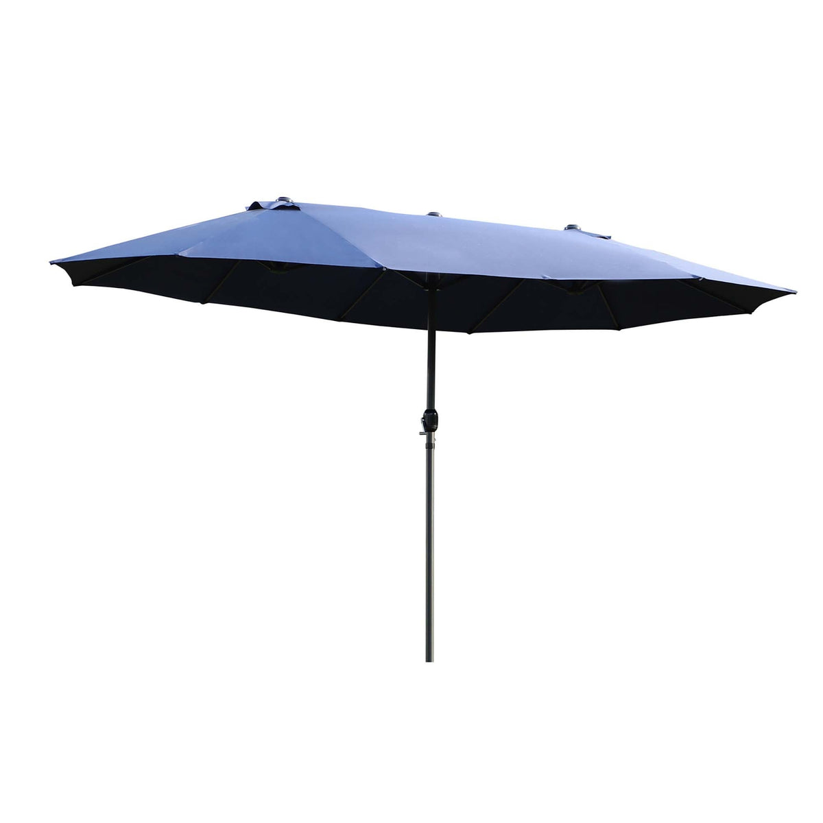 Parasol Garden Umbrella Market Umbrella Double Parasol Patio Umbrella With Hand Crank Blue Oval 460 X 270 X 240 Cm