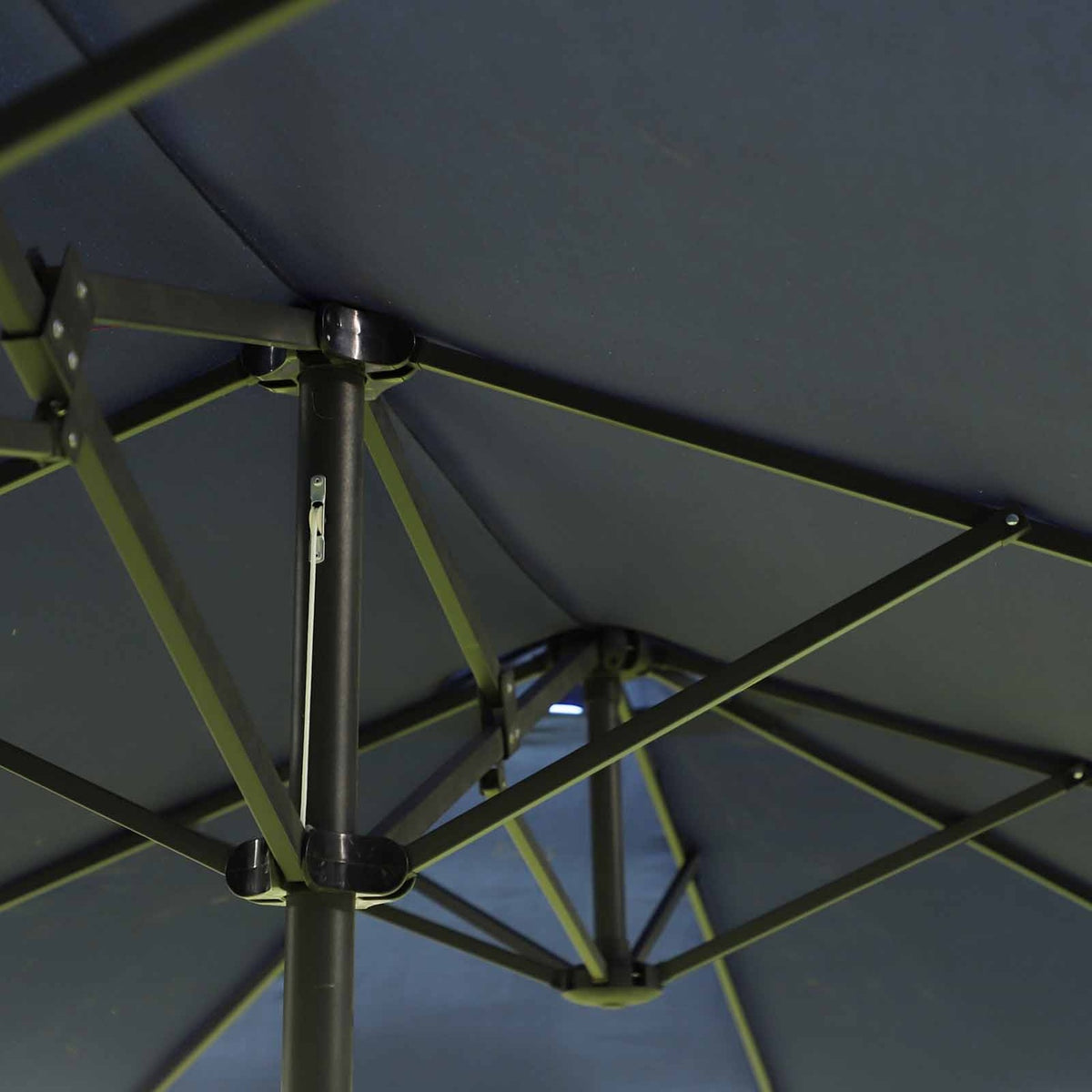 Parasol Garden Umbrella Market Umbrella Double Parasol Patio Umbrella With Hand Crank Blue Oval 460 X 270 X 240 Cm