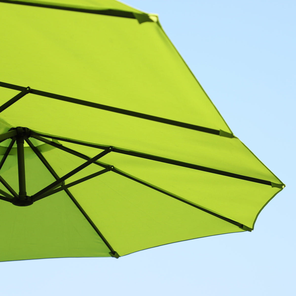 Parasol Garden Umbrella Market Umbrella Double Parasol Patio Umbrella With Hand Crank Green Oval 460 X 270 X 240 Cm