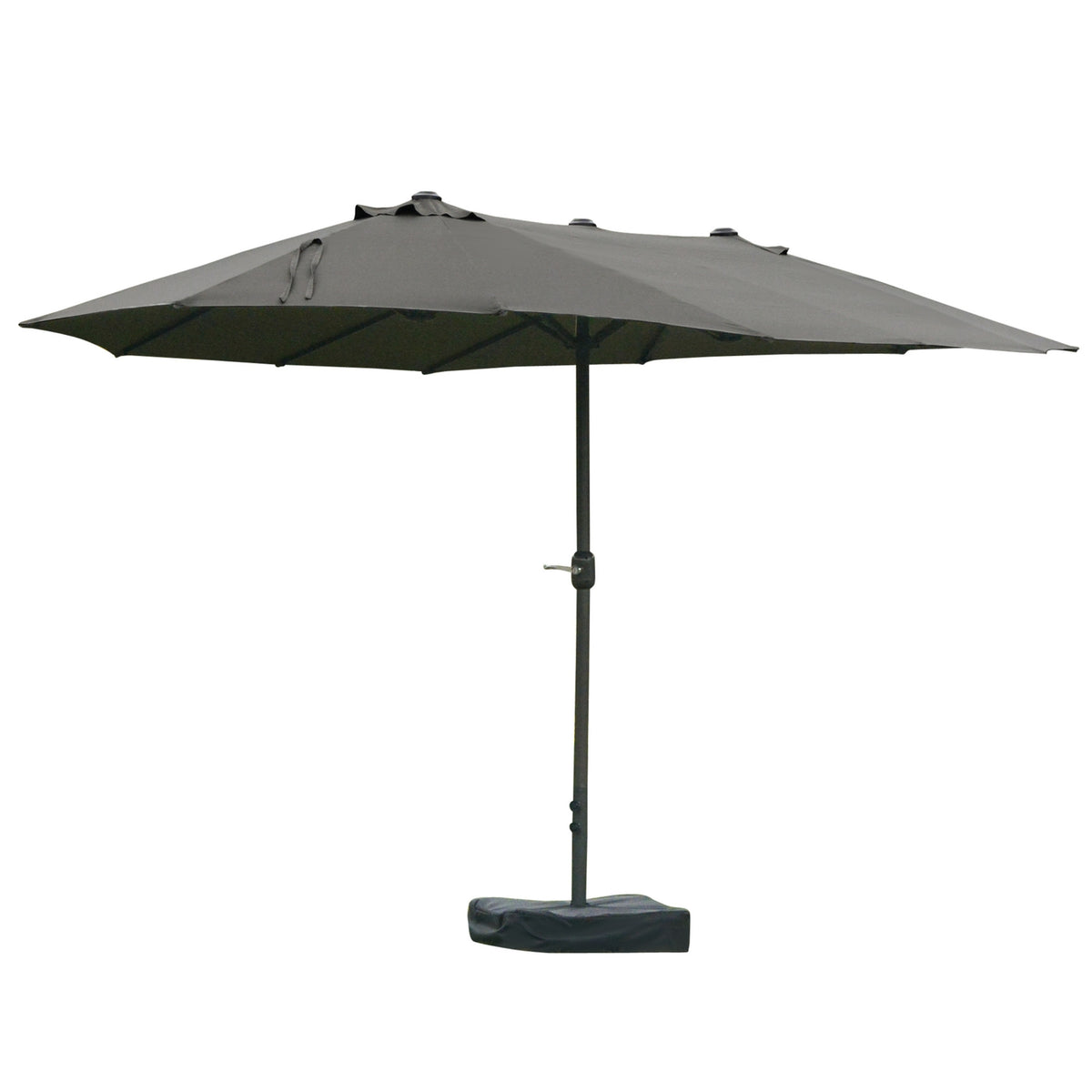 Parasol Garden Umbrella Market Umbrella Double Parasol Patio Umbrella With Umbrella Stand Hand Crank Dark Gray Oval 460 X 270 X 240 Cm