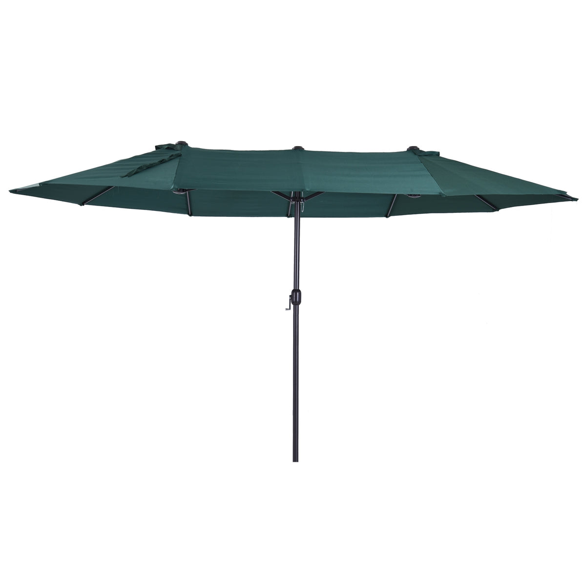 Parasol Garden Umbrella Market Umbrella Double Parasol Patio Umbrella With Umbrella Stand Hand Crank Dark Green Oval 460 X 270 X 240 Cm