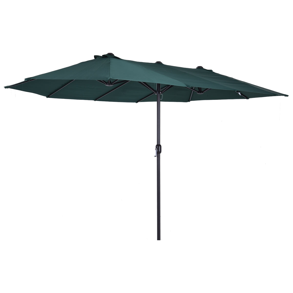 Parasol Garden Umbrella Market Umbrella Double Parasol Patio Umbrella With Umbrella Stand Hand Crank Dark Green Oval 460 X 270 X 240 Cm