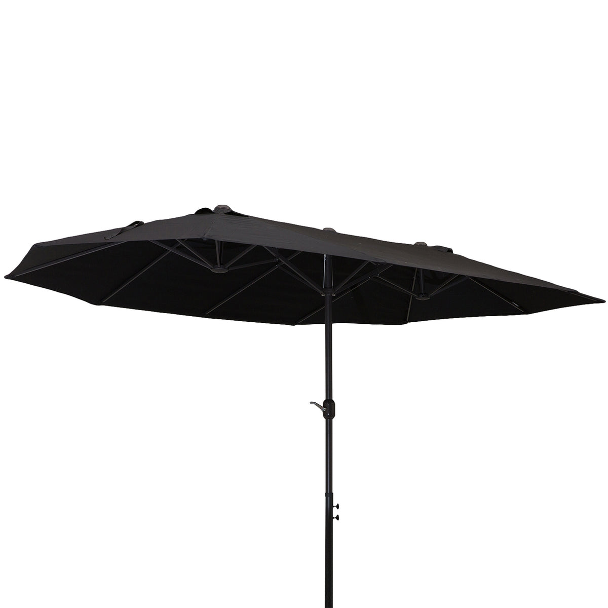 Parasol Garden Umbrella Market Umbrella Double Parasol Patio Umbrella with Hand Crank Black Oval 460 x 270 x 240 cm