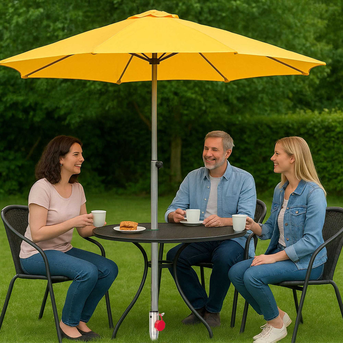 Parasol Ground Anchor – Steel Lawn Spike with Adapters